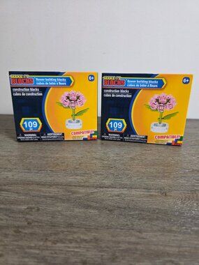 NEW - Set of Two (2) Flower Building Blocks by Make-It Blocks